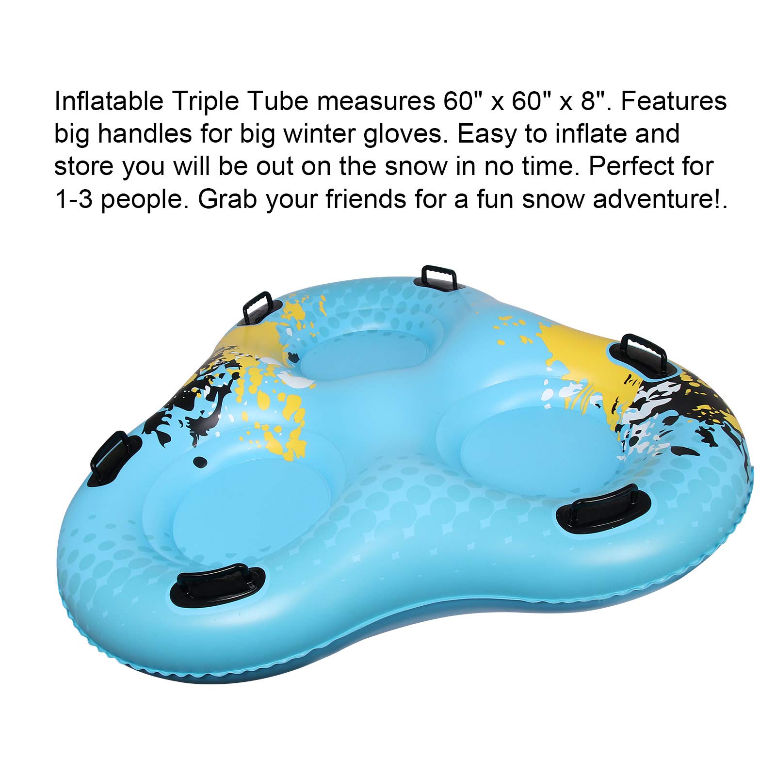 Slittino Gonfiabile Per Neve - Per Bambini E Adulti, Diametro 127cm, Portata 220kg, Anti-Graffio - Foto 9