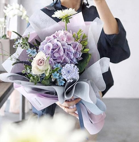 Miniatura 9 de Papel de regalo de algodón coreano, papel de regalo floral no tejido, 10 hojas, suministros para floristería, papel de regalo de ramo de flores