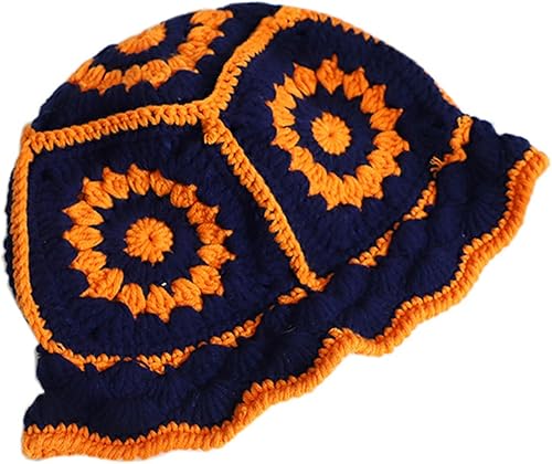 Miniatura 1 de Sombreros de pescador de punto plegables multicolor para mujer, sombreros de pescador hechos a mano de ala ancha para el sol, sombreros de punto