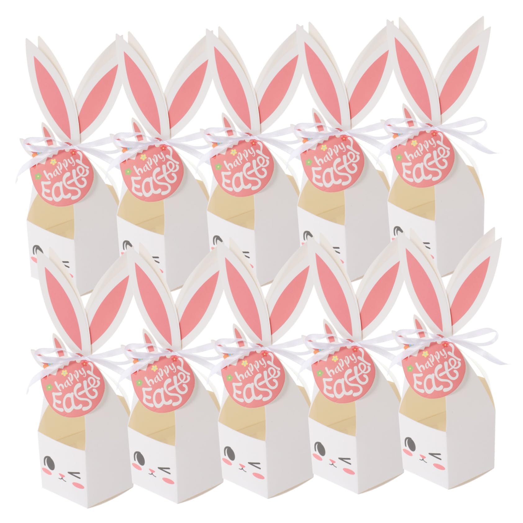 OFFSCH 10pcs Cute Bunny Print Candy Boxes for Easter Treats for Small Presents Adorable Party Decoration Versatile for Celebrations