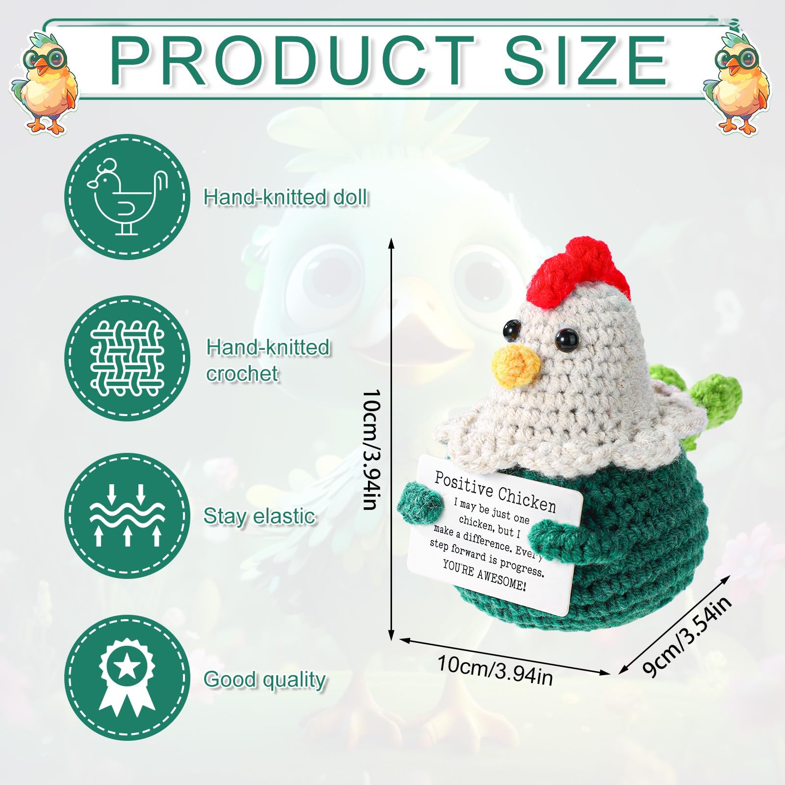 TOYMIS Positive Crochet Chicken - Image 2