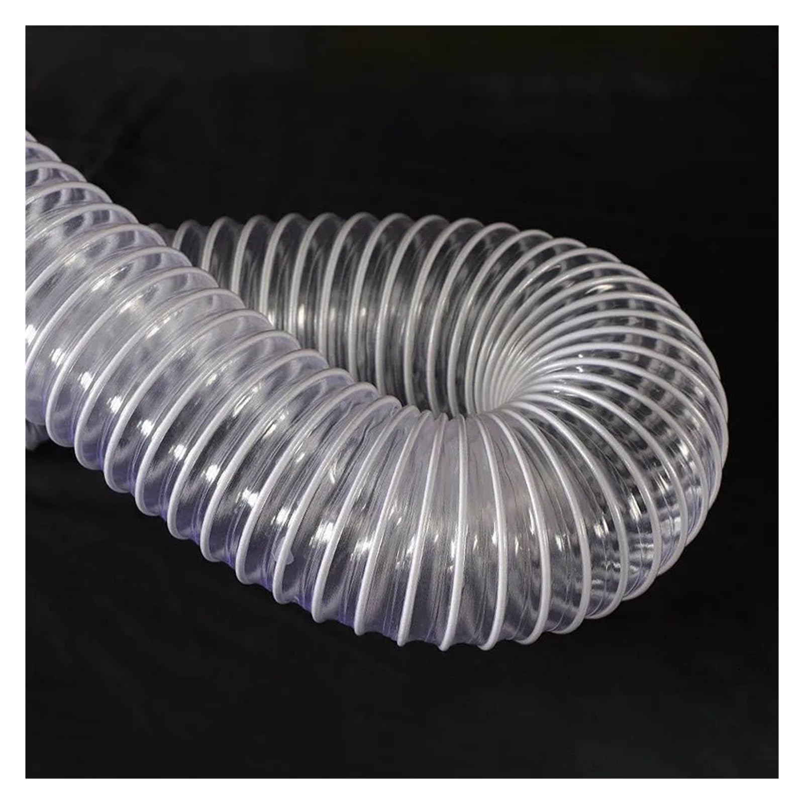Tubo flessibile in poliuretano, PVC trasparente con filo di acciaio, design ondulato, lunghezza 1 metro, diametro interno 25-100 mm, soluzione di ventilazione durevole