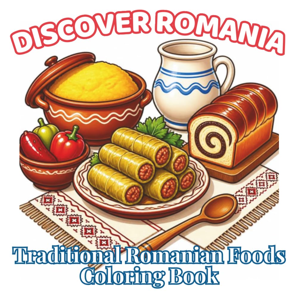 Discover Romania: Traditional Romanian Foods: A Cozy Romanian Food Coloring Book for Adults and Teens Featuring Traditional Dishes, Cultural Foods, ... (Discover Romania Coloring Collection)