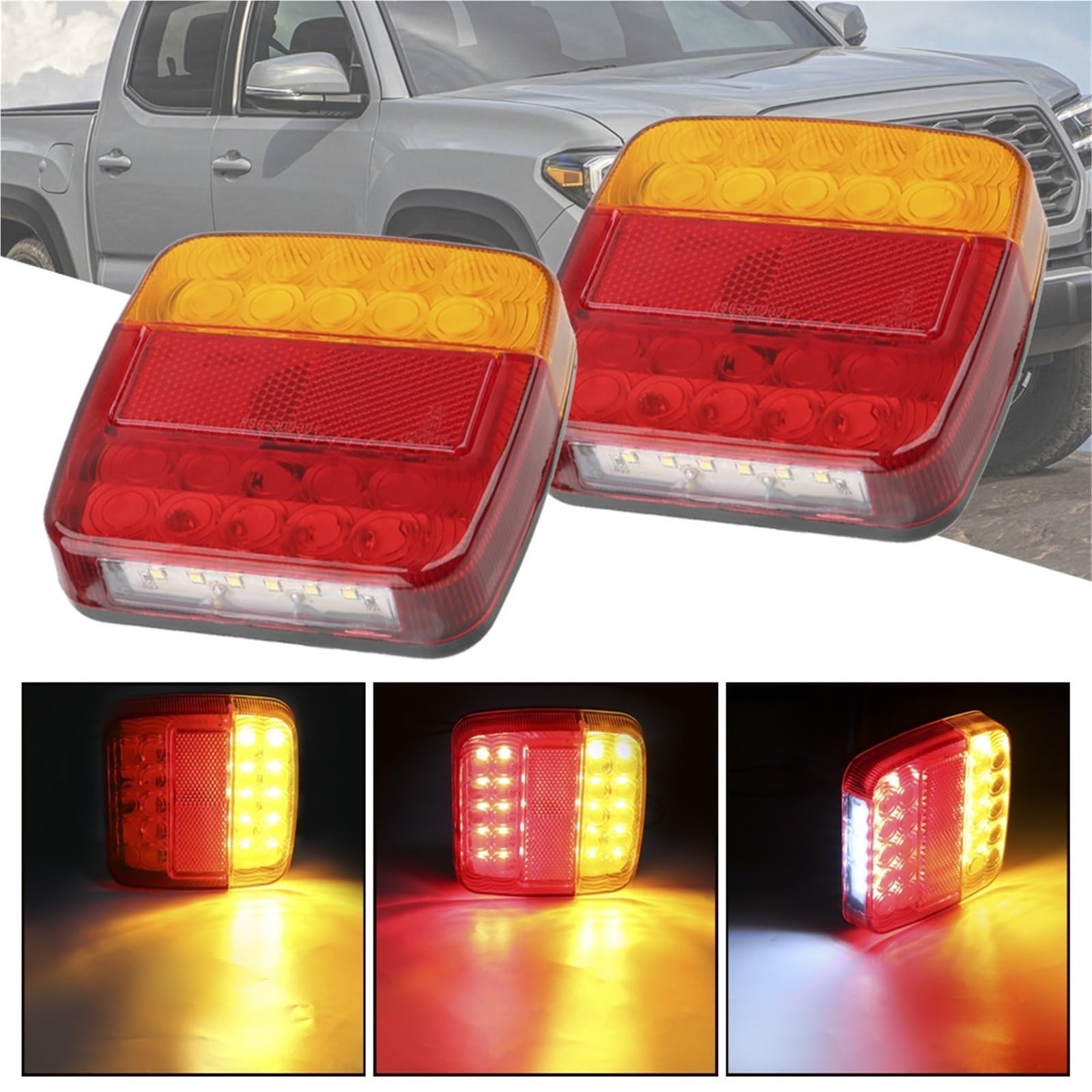 Generico Fanale posteriore da 12 V per indicatore di segnale 26 LED per auto Luce per targa