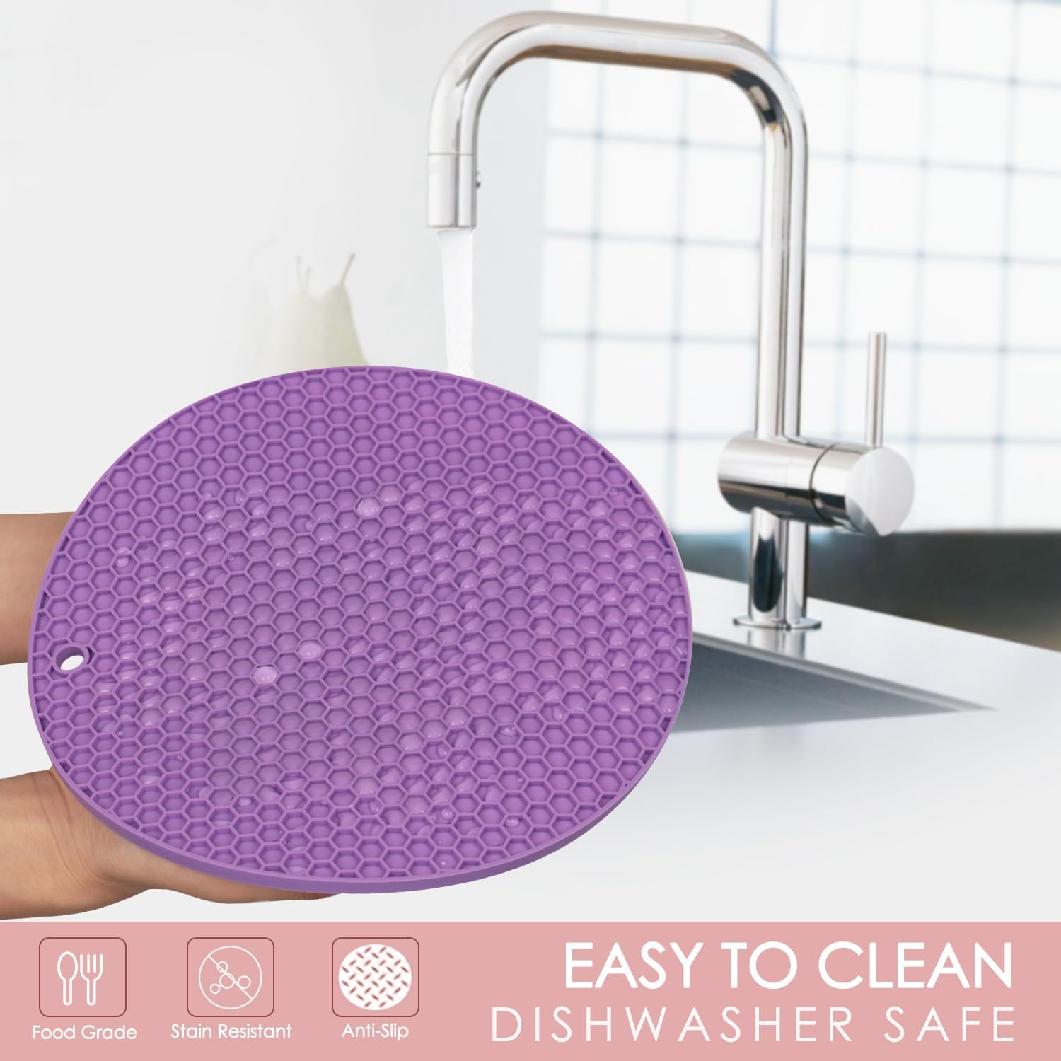 Paquete de 6 salvamanteles de silicona para platos calientes, salvamanteles de silicona para ollas y sartenes calientes, almohadilla caliente de silicona multiusos antideslizante y resistente al calor