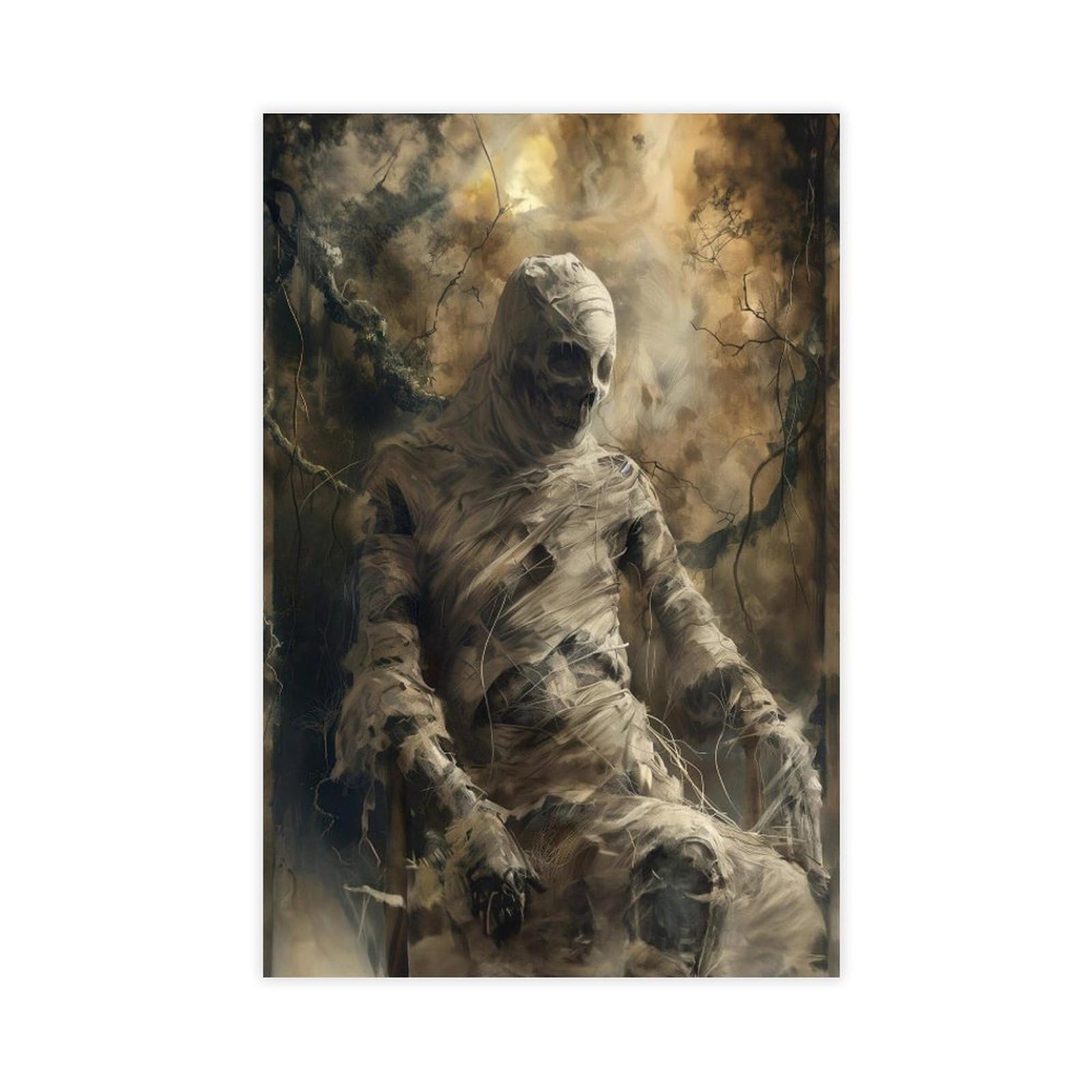 Wjwart Mummy Horror Canvas Poster Wall Art Print Picture Paintings 12X18inch(30X45cm)
