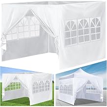 4 Pcs Canopy Sidewall for 10x10 Canopy Frame Enclosure with Window Replacement Side Walls for 10x10 Pop up Tent Outdoor Party, 4 Walls Only, No Frame or Top