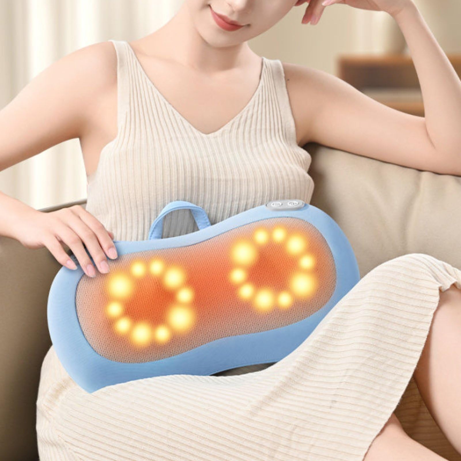 Cuscino Massaggiante Cervicale Cuscino Massaggio Collo Schiena Spalle Shiatsu Riscaldante Nodi 3D Profondi Intensità Regolata Design Ergonomico Farfalla Usb Portatile Adatto Viaggio Relax