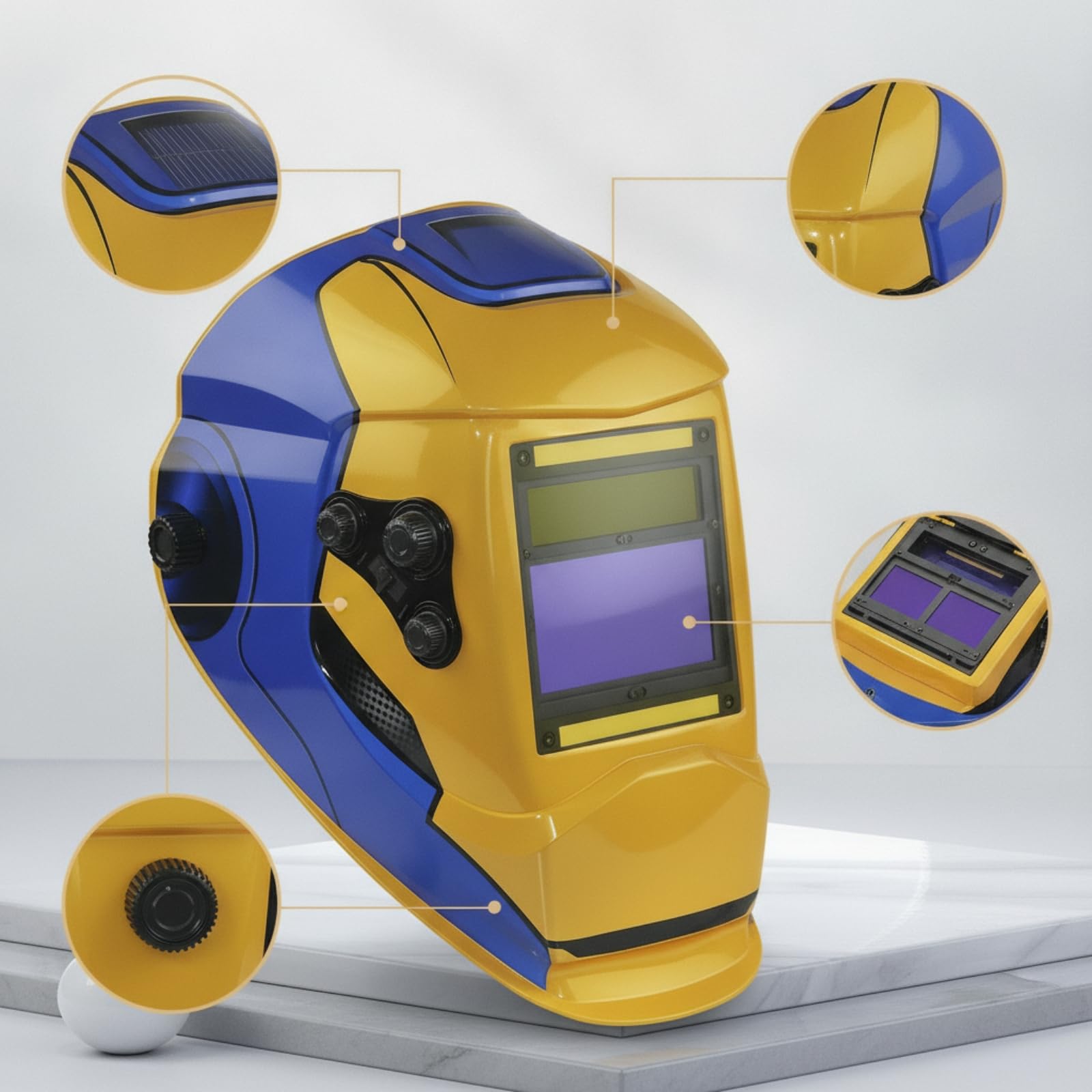 Gralara de Soldadura Automática Casco de, Máscara De Soldadura De Color Verdadero