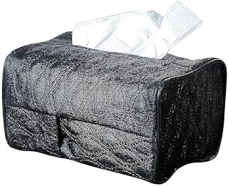 Leather car tissue holder - black