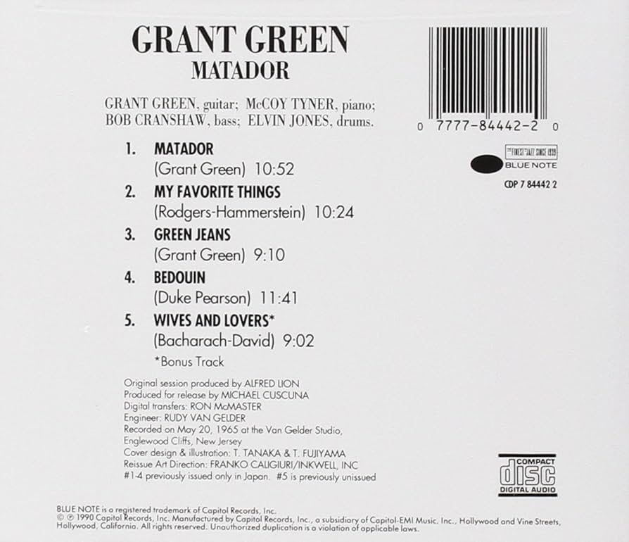 Grant green グラントグリーン　マタドール　レコード Amazon.co.jp: Matador (180g): ミュージック