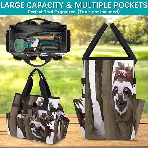 Miniatura 4 de Bolsa de herramientas de jardín de mono de acuarela para mujeres y hombres, bolsas de almacenamiento de herramientas de jardinería con 10 bolsillos,