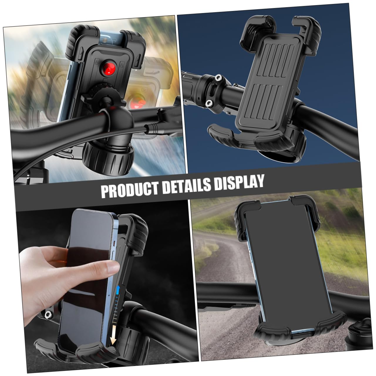 OSALADI 4pièces Support Téléphone Vélo Antichoc Et Antidérapant pour Et VTT Support pour Guidon Compatibilité Multi-dispositifs Installation Facile Et Stable