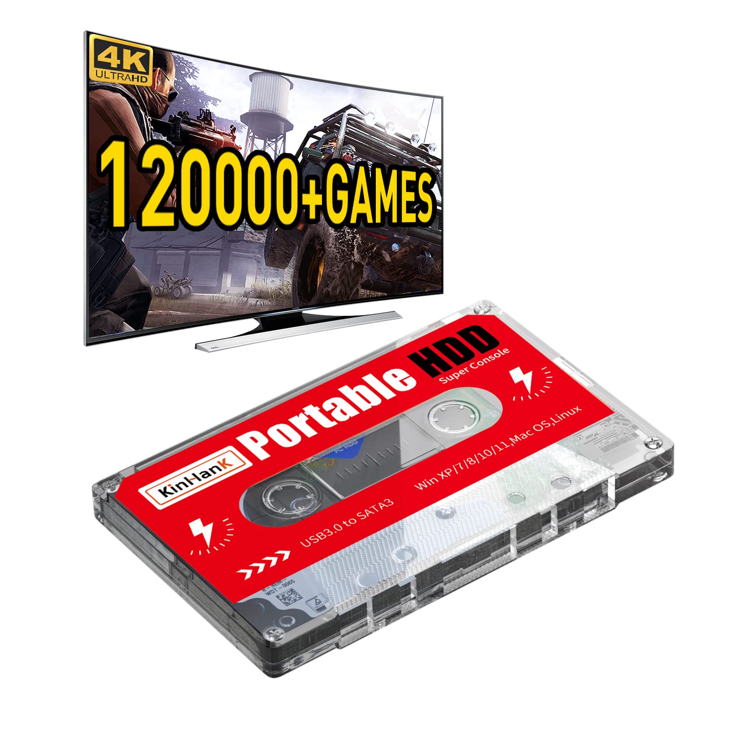 Amazon.com: Kinhank 2TB External Gaming Hard Drive, Retro Game