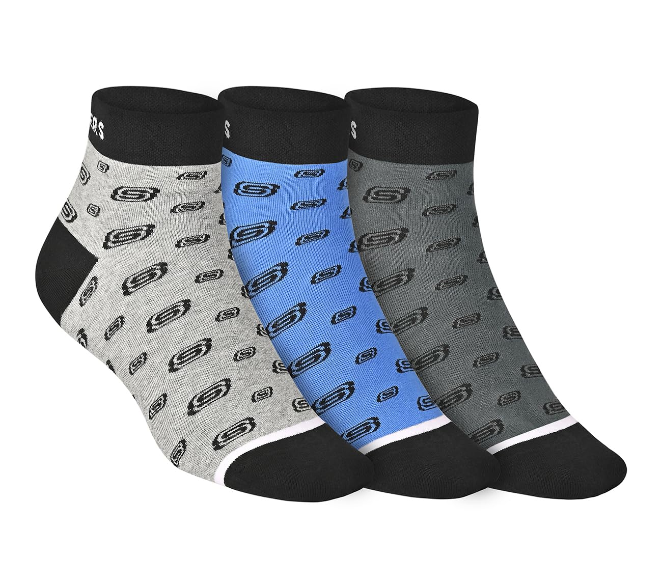 skechers Men's Calf Socks-3PK MENS AOP NON TERRY ANKLETRUE-picture-19