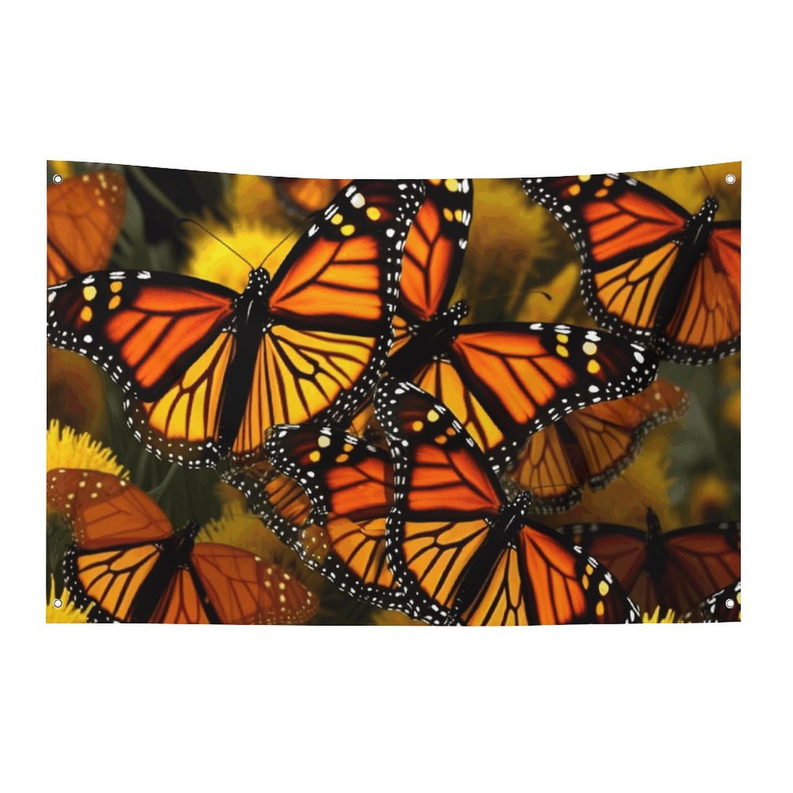 Banner Party Decor Flag Monarch Butterflies Photography Backdrop Background Flag Decorations Birthday Party Photo Booth Banners Wall Decor Banner Sign Photo Props 35x59 in Flags