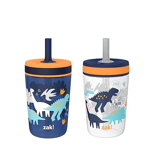 Miniatura 133 de Zak Designs - Juego de vasos Baby Shark Kelso de 15 onzas, sin BPA, tapa de rosca con popote hecha de plástico duradero y silicona, paquete perfecto