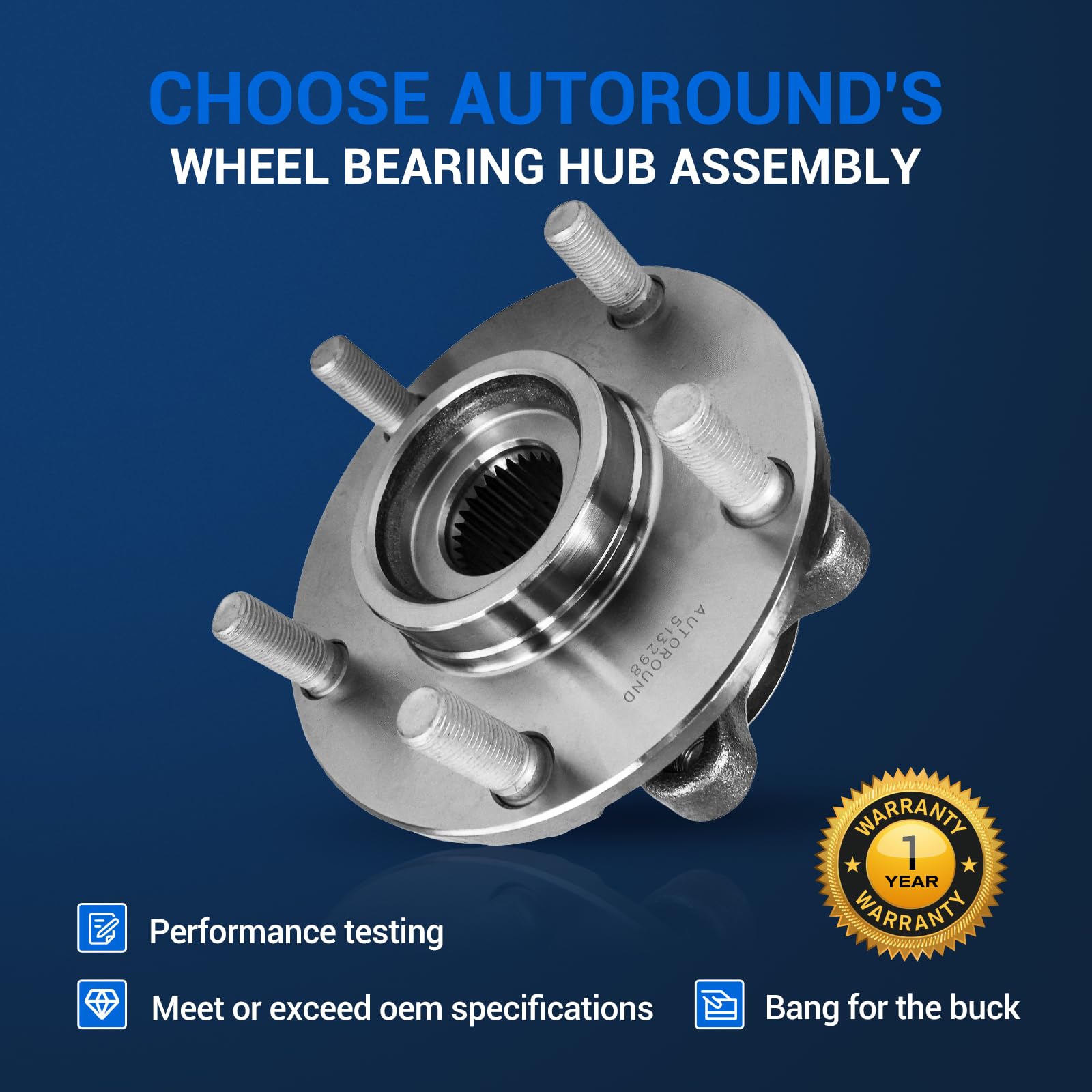 Amazon.com: Autoround 513298 Wheel Hub and Bearing Assembly Front