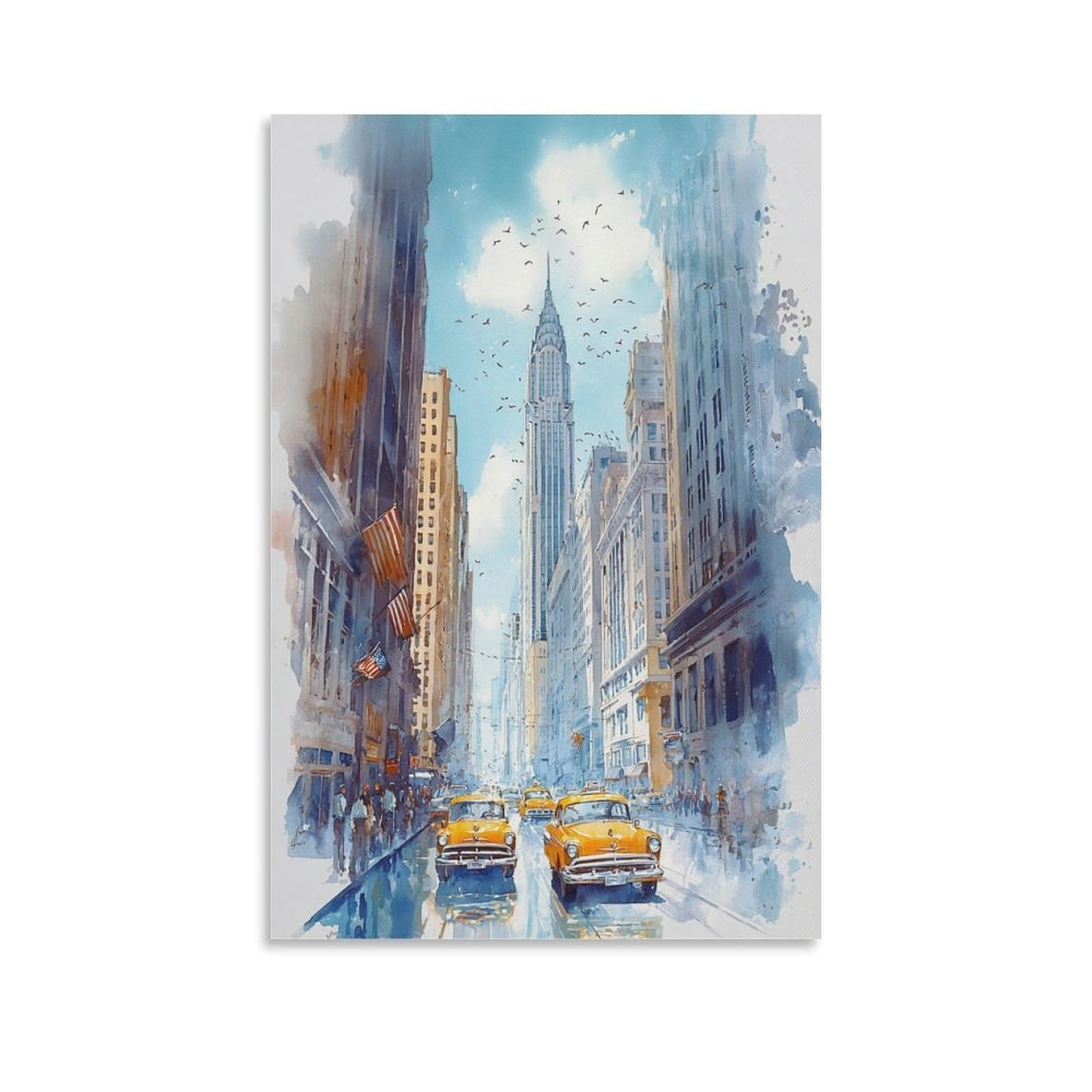 XWYMXZ Kentucky Watercolor Painting Retro Louisville Travel Poster Tree 12x18inch(30x45cm) Vintage Watercolor Canvas Art