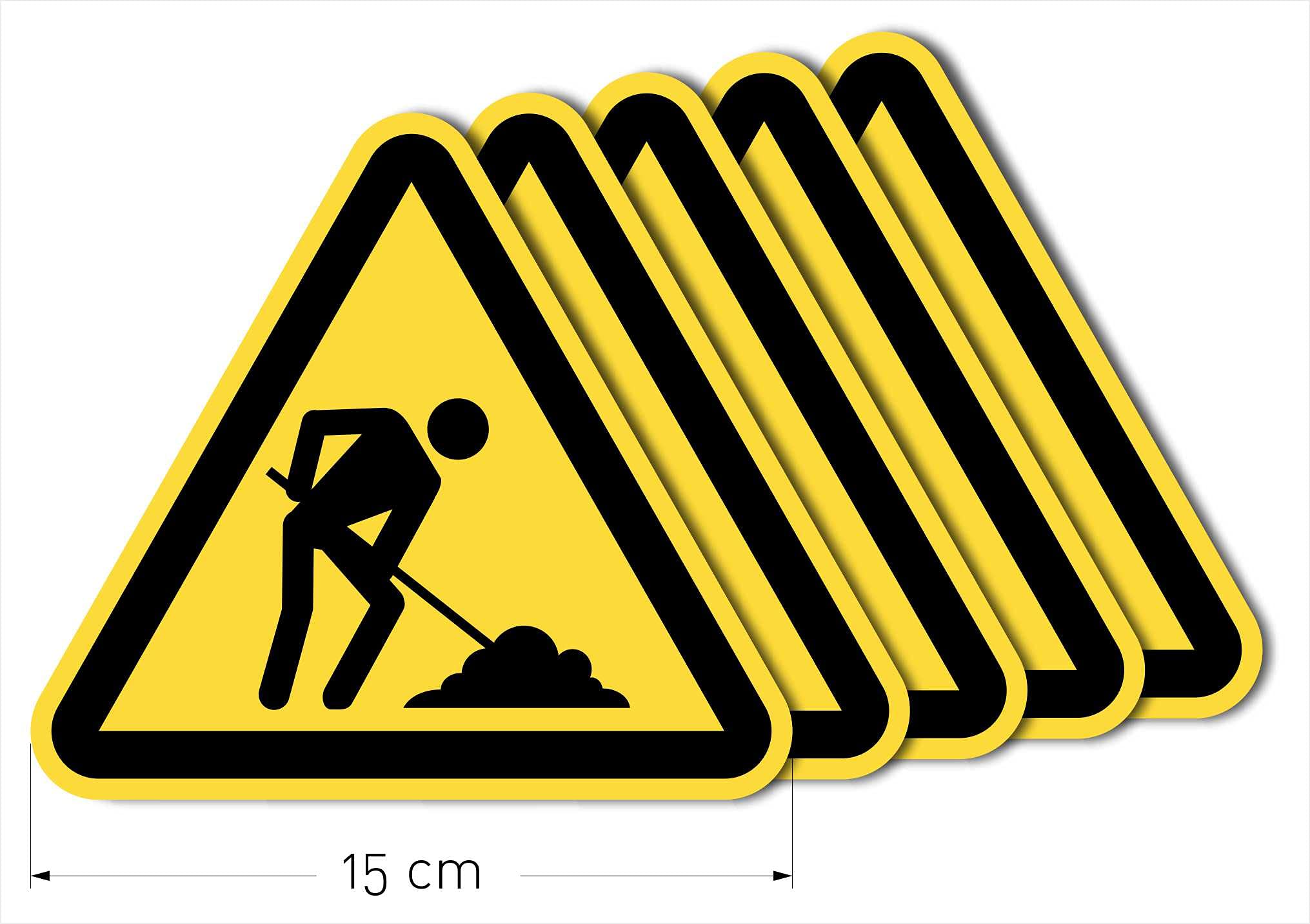 Normaluz Adesivo Segnale Rischio Elettrico - Triangolo 15 Cm In Vinile Giallo Con Pittogramma Fulmine, UNE-EN ISO 9001