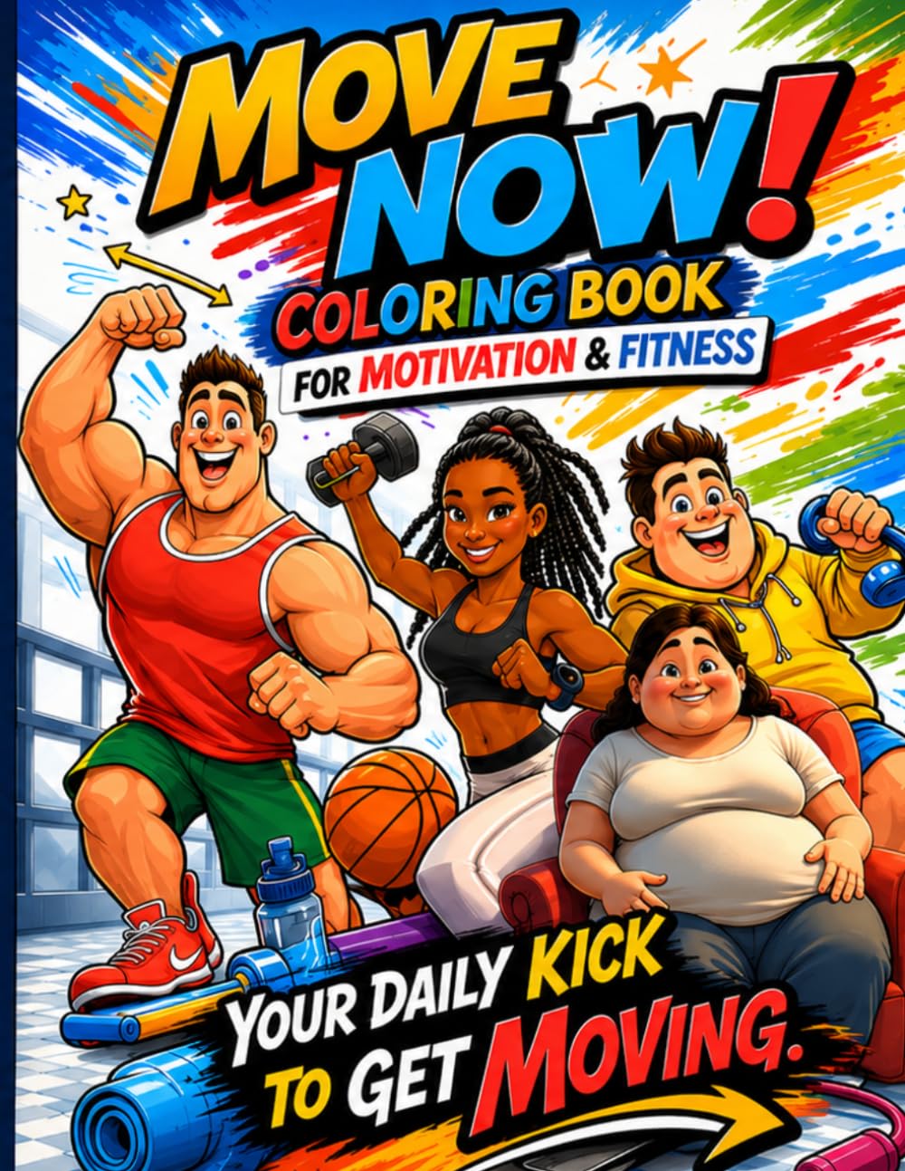 Move Now Coloring Book For Motivation and Fitness: Your daily kick to get moving!