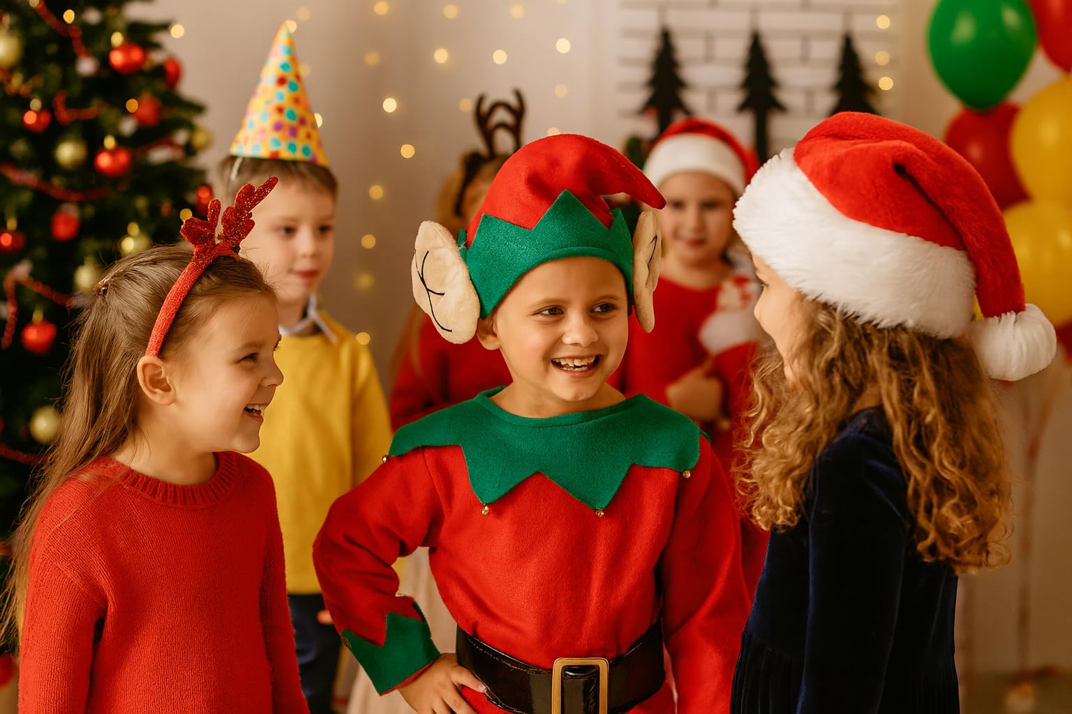 HENBRANDT Children’s Christmas Elf Xmas Fancy Dress Costume Size Large Ages 10-12 Boys Girls Elf Outfit for Kids - Image 3