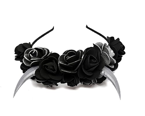 Miniatura 2 de Diadema hecha a mano con cuernos negros y plateados