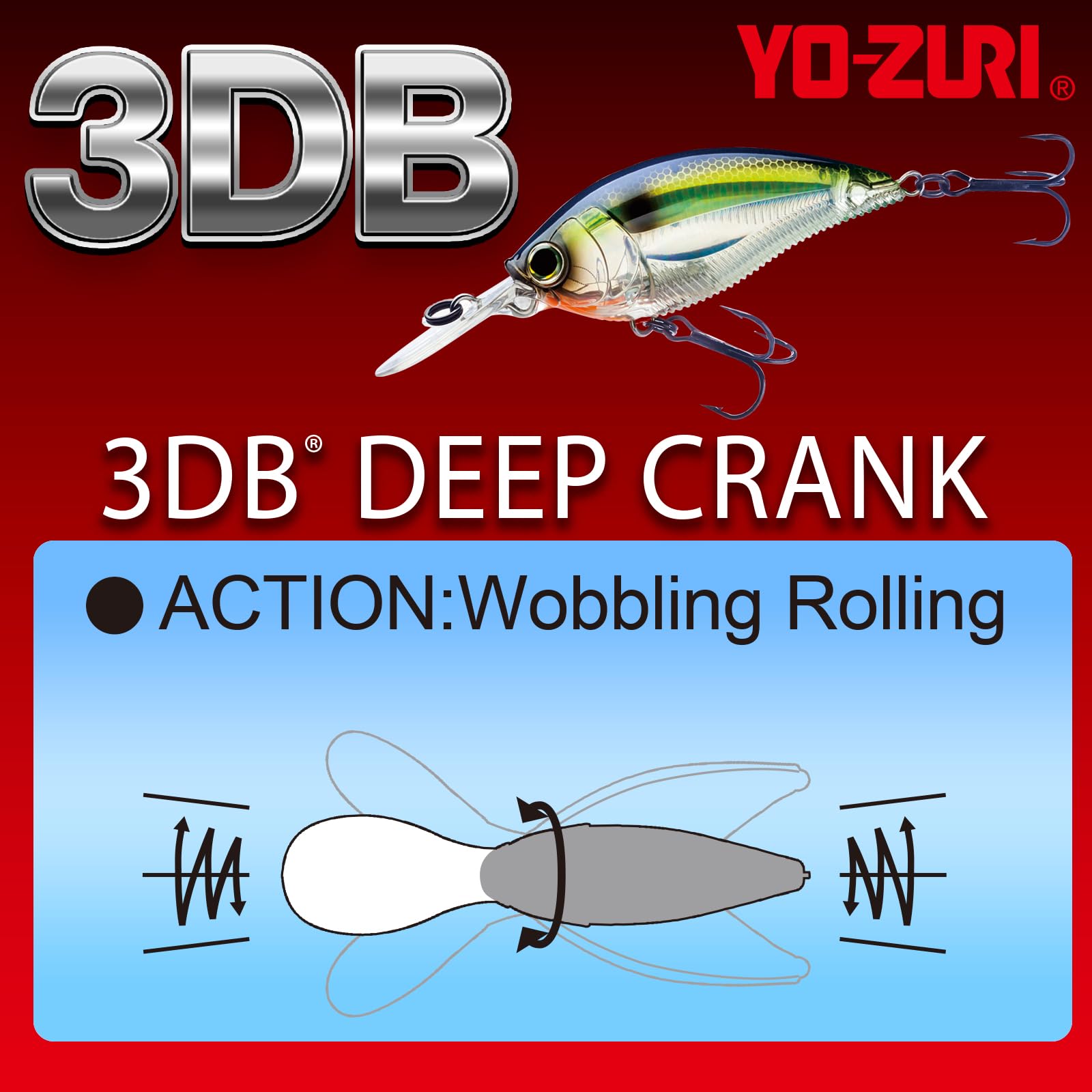 Amazon.co.jp: YO-ZURI(ヨーヅリ) ルアー クランクベイト 3DB DEEP