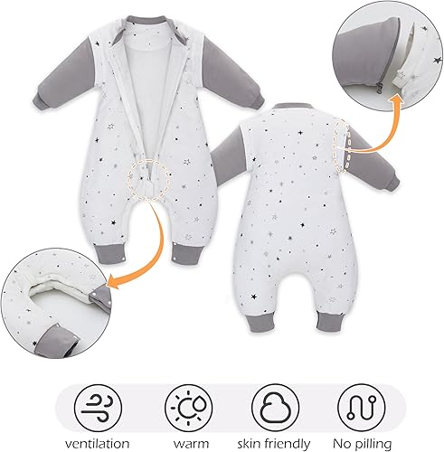 Miniatura 3 de LAT Baby Sleep Bag with Feet Winter, Wearable Blanket, Warm Sack for Toddler Thicken 2.5 TOG-Removable Sleeves