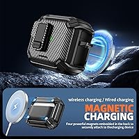 Vista 5 de Inesore Compatible con funda de AirPods Pro de 2ª/1ª generación con soporte para teléfono y kit de limpieza, compatible con Magsafe, bloqueo