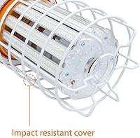 Vista 6 de NS Luz de trabajo temporal LED de 100 W, 15500 lúmenes, luz blanca diurna 5000 K, polvo IP64 e impermeable, cubierta de acero inoxidable para taller