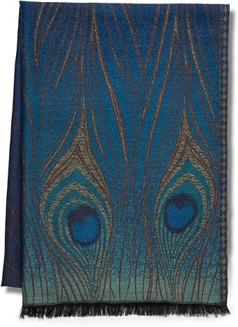 MMA Shawl Scarf Womens Shawls Warm Like Pashmina Scarf Wrap Evening or Day Peacock Design
