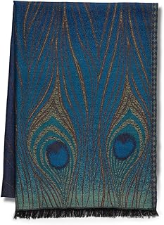 Shawl Scarf Womens Shawls Warm like Pashmina Scarf Wrap Evening or Day Peacock 74" x 28"