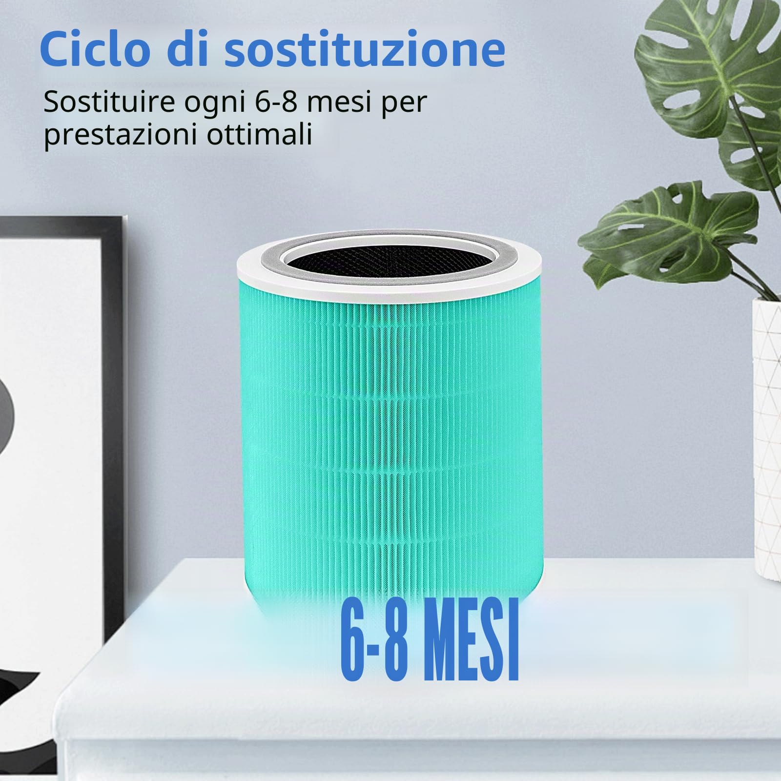 APPLIANCEMATES Core 400S - Filtro di Ricambio per purificatore d'Aria LEVOIT Core 400S/Core 400S-P, Core 400S-RF-PA (LRF-C401-YUS) 3 in 1, Filtro ai Carboni Attivi HEPA, 1 Confezione, Verde