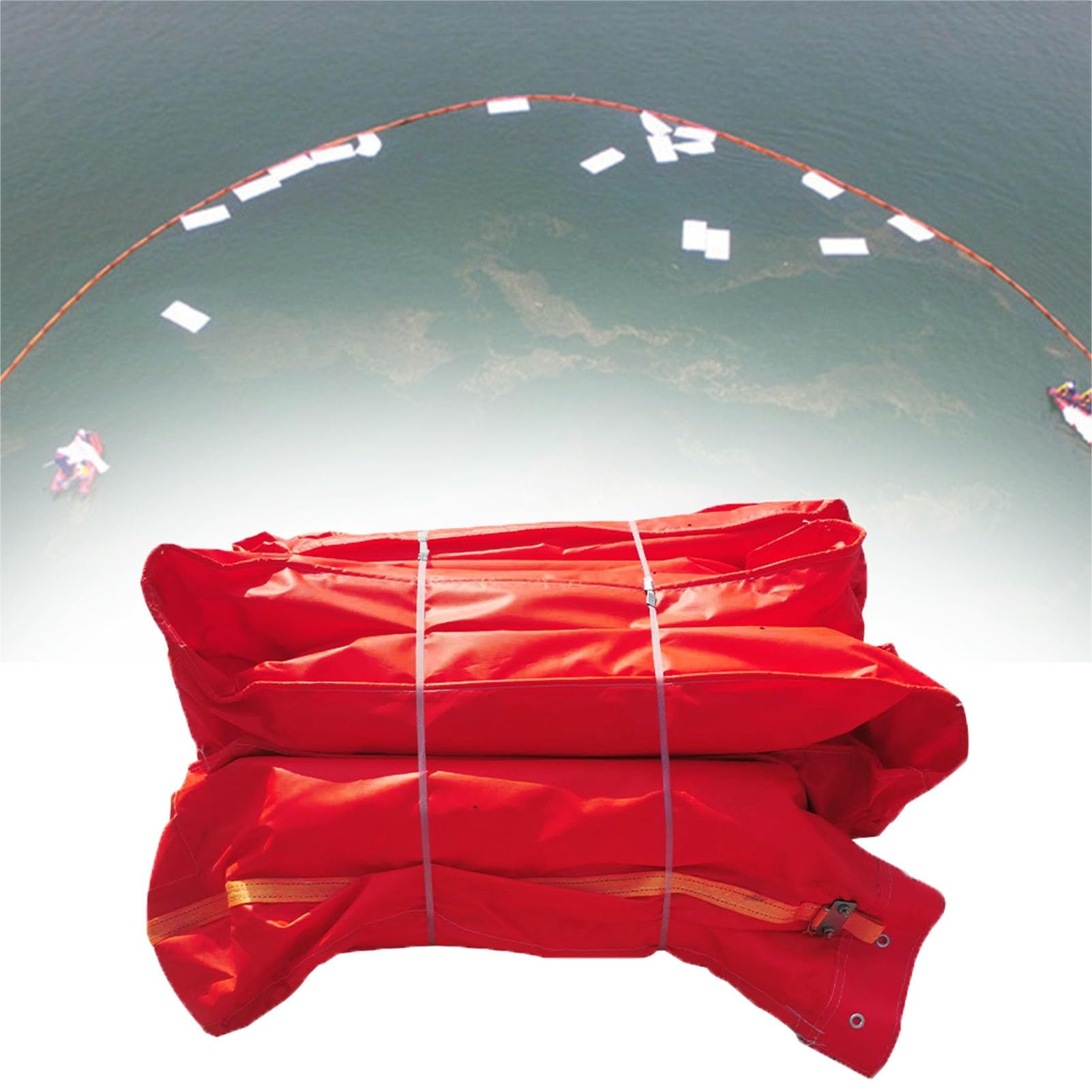 DUANHOZ PVC Oil Boom,Heavy-Duty PVC Oil Spill Containment Boom - Reusable Floating Fence for Rivers & Lakes, Flood Barrier for Debris & Waterweed, 75 cm (29.5")