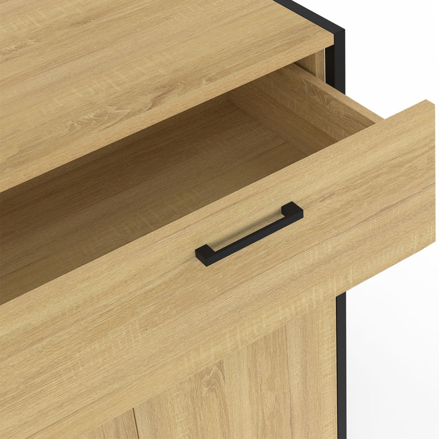 IDMarket - Buffet 100 cm Detroit 3 Portes et 1 tiroir Design Industriel