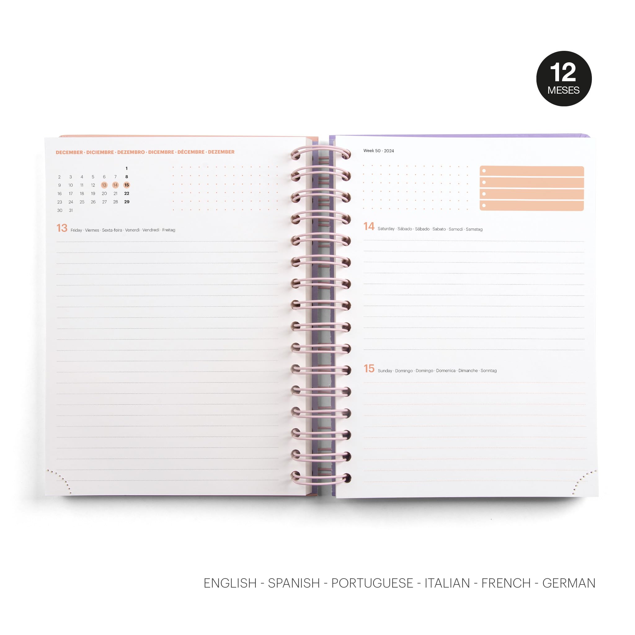 Miquelrius, School Diary 2024-2025, September 2024 to August 2025, Size 160 x 218 mm, Day Page, Wire-O Binding - Image 2