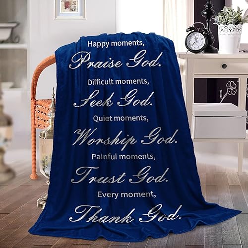 Miniatura 6 de BOOPBEEP - Manta de curación con pensamientos inspiradores y oraciones, suave y religiosa, 50 x 60pulgadas, regalo perfecto para hombres y mujeres