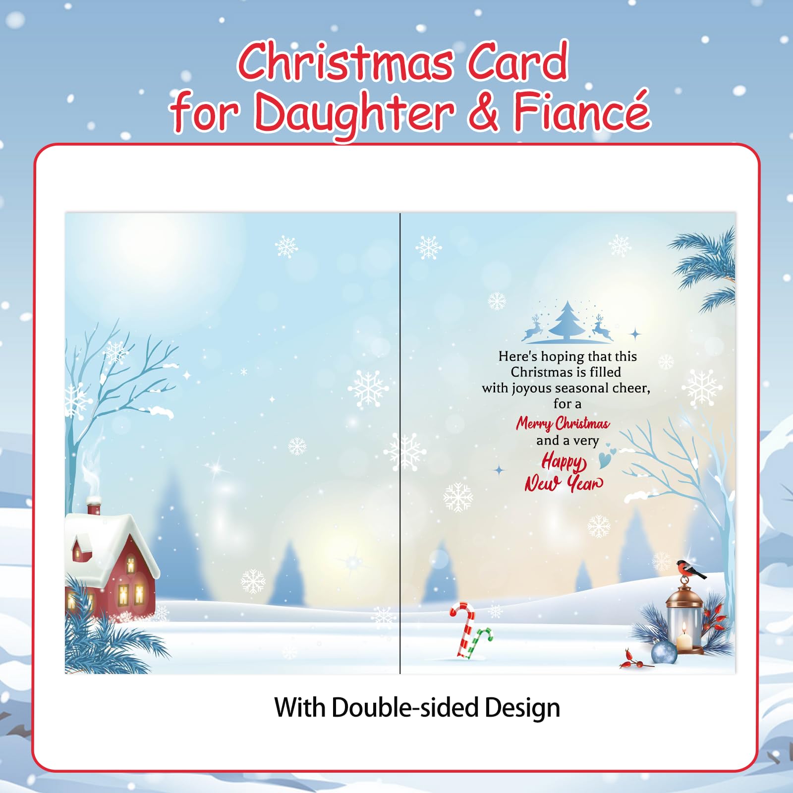 HOWAF Daughter and Fiance Christmas Card, Daughter & Fiancé Card & Couple Keyrings, Couple Gifts for Christmas - Image 4