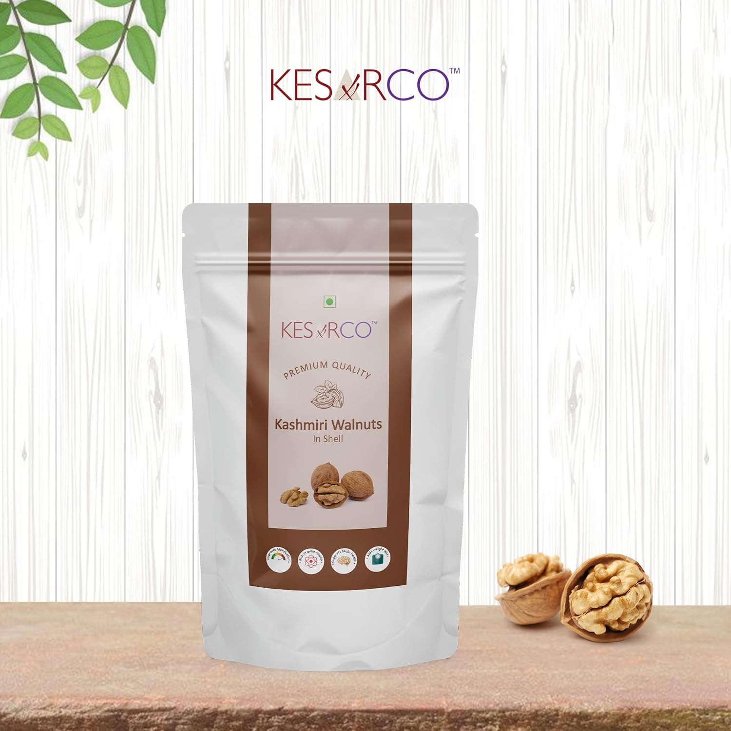 KESARCO 100% Natural Kashmiri Walnuts Inshell, Akhrot Giri, Premium Kashmiri Walnuts With Shell, High In Protein & Iron (250 Gm)