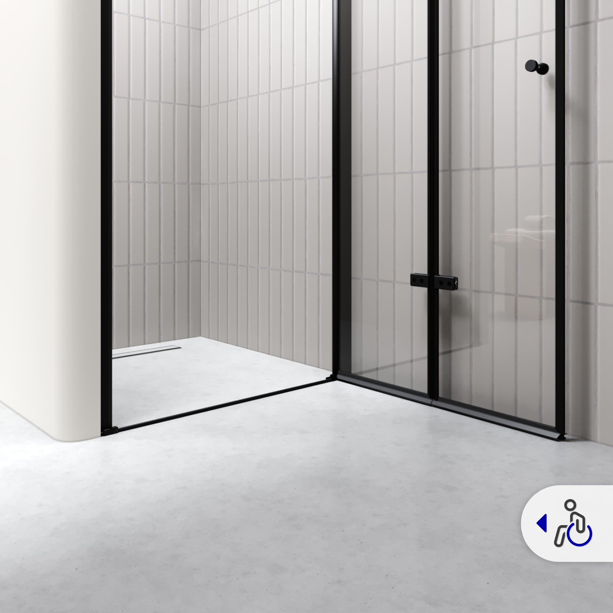 Moments of Glass Mampara de ducha puerta plegable rango de ajuste de 72-75,5 cm altura: 195 cm de cristal transparente templado de seguridad de 6 mm perfiles de aluminio negro - DK822