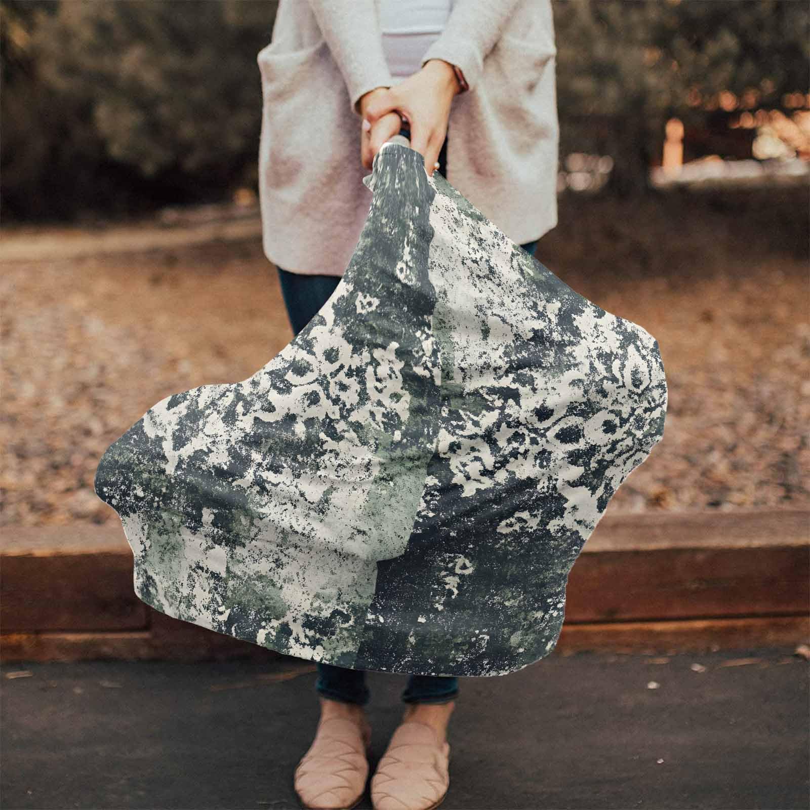 Nursing Cover for Breastfeeding Scarf, Abstract Dark Green Mottled Baby Car Covers Super Soft Multi Use for Canopy Shopping Cart Cover Blanket Stroller Cover