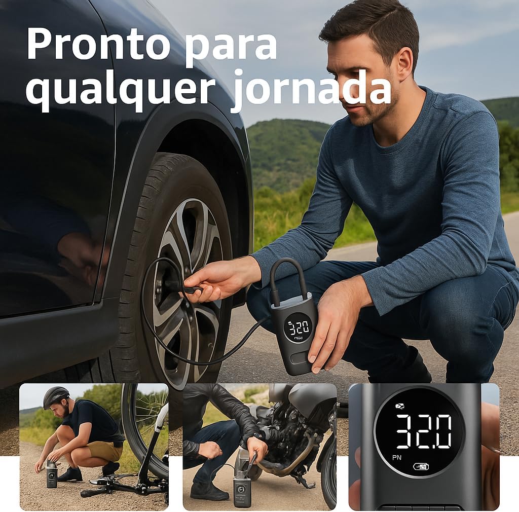 Calibrador Compressor Bomba De Ar Portátil Digital Mini C...