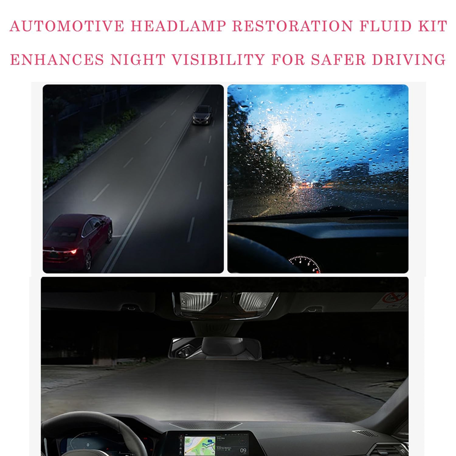 Tooporte Headlight Cleaner - Automotive Headlamp Restoration Fluid Kit, Pro Headlight Rejuvenator Kit with Keep Clear Headlight Coating, Instant Oxidation Removal for Yellowing Cloudy (2 Set)