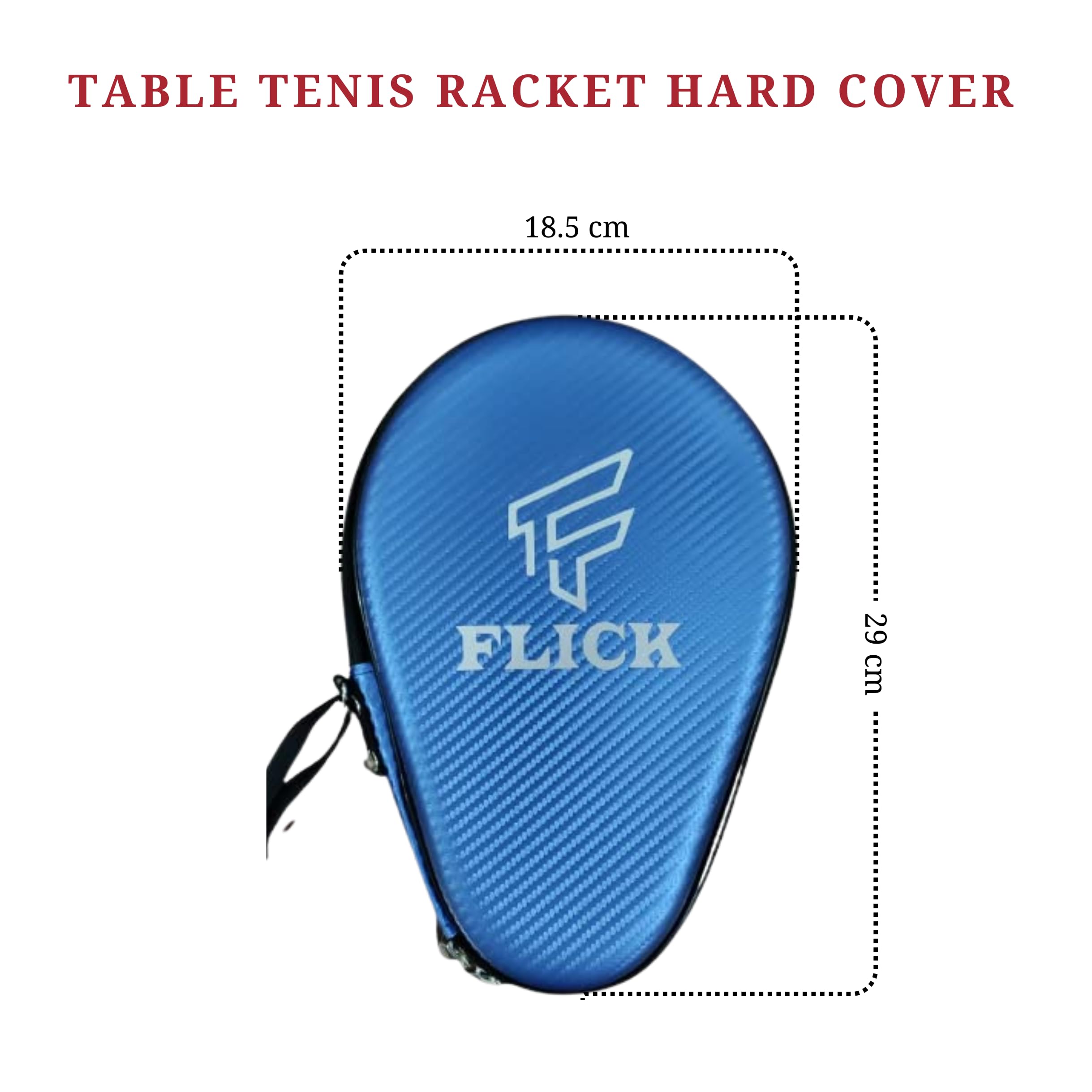 FLICK Fusion - Table Tennis Racket Hard CASE/Cover- Round| Shockproof Protective EVA-PU CASE- Stylish Design | Durable Product for TT Lovers| Assorted COLOURES. (Blue) 4