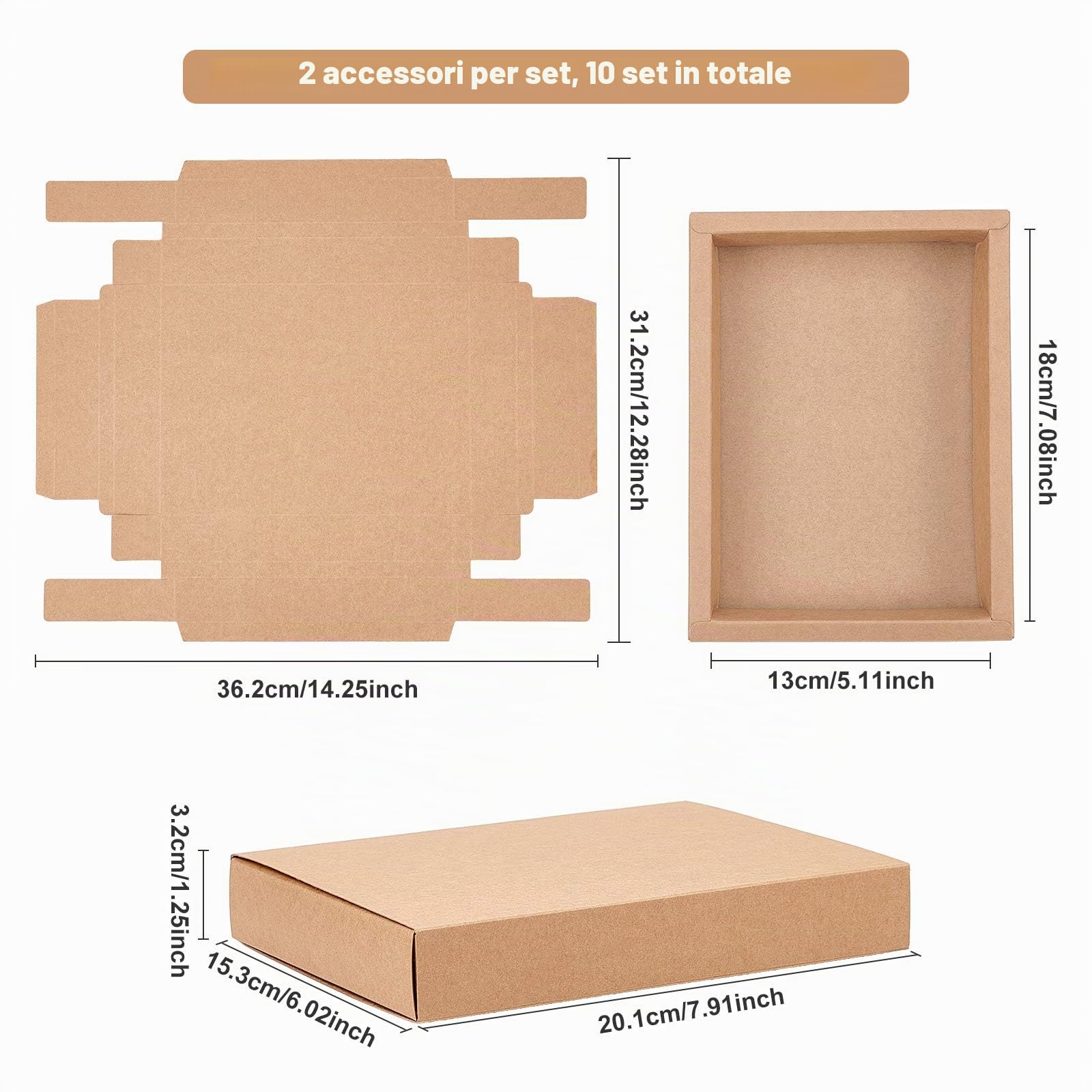 BENECREAT 10 Pack Scatola di Carta Kraft Marrone 20x15x3cm per Sapone Gioielli Caramelle Snack Scatole Piccole Scatole Regalo per Confezioni Regalo, Natale, Matrimonio, Bomboniere