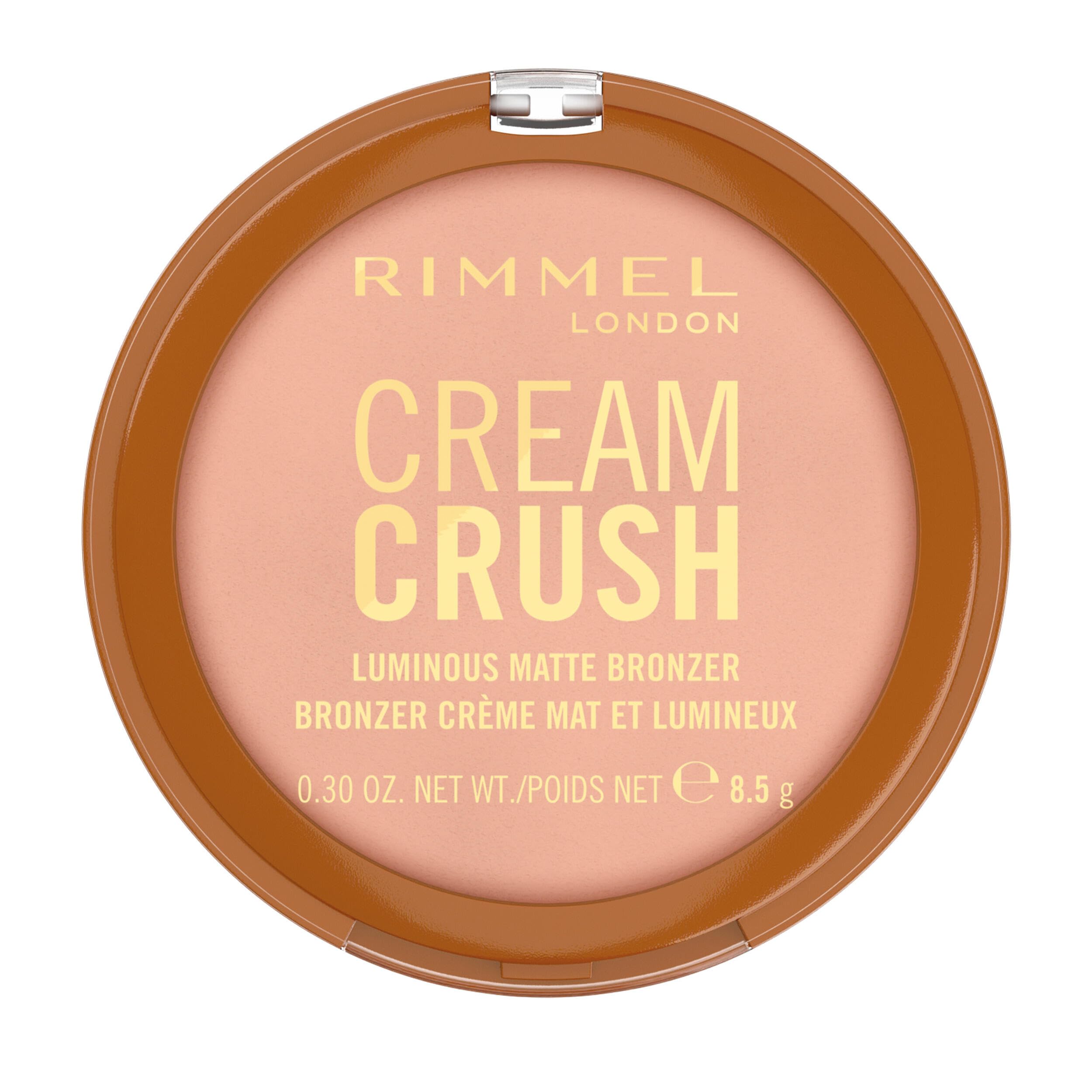 Rimmel Cream Crush Bronzer,001 Chai Latte,17% Butter Complex with squalane and shea butter. Pigment-rich & easy-to-blend texture delivers a customisable, buildable coverage. luminous matte finish.