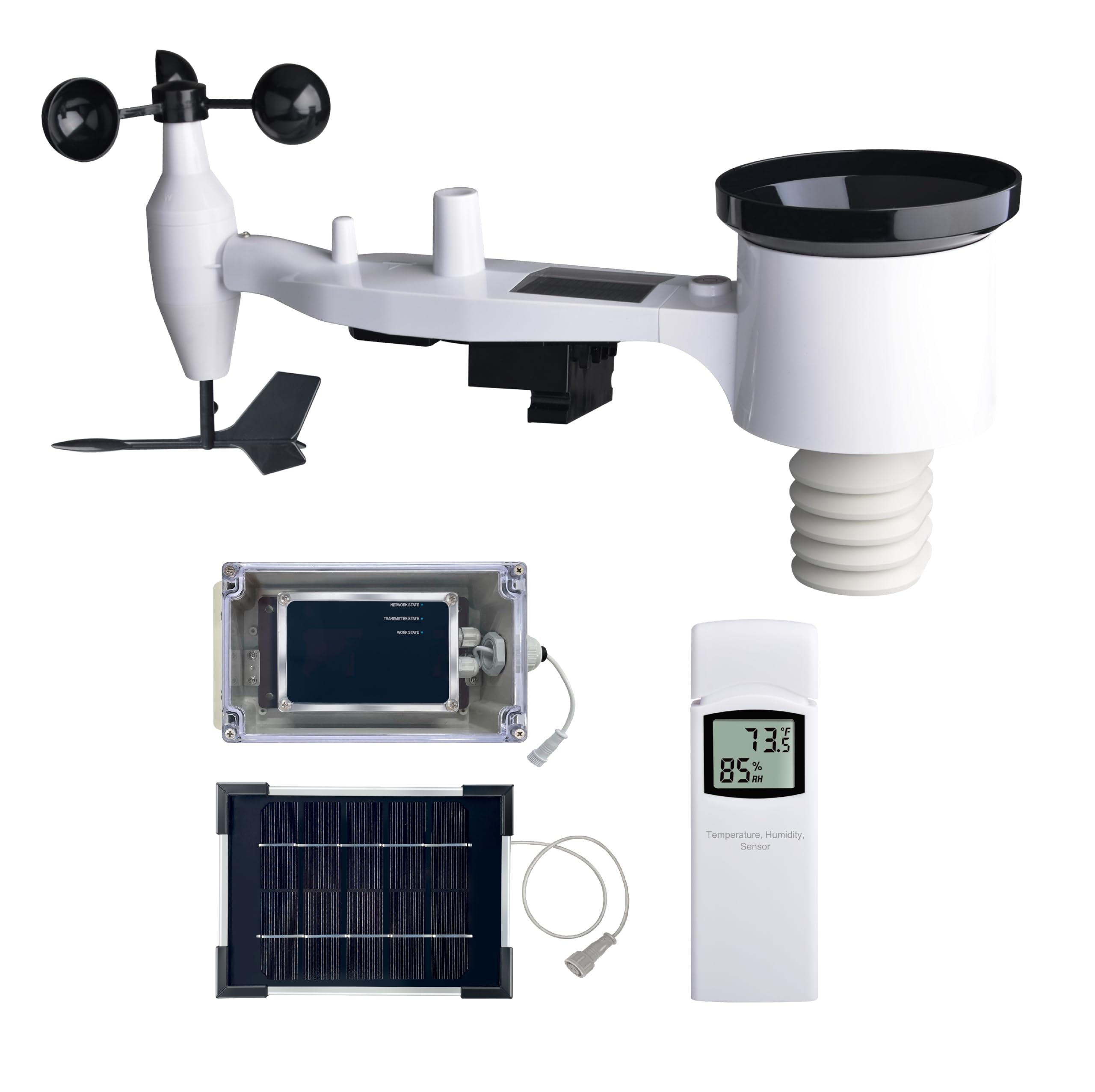 Levenhuk Wezzer PRO LP700 WLAN Wetterstation 9-in-1 mit mit PC-Software, mit Innen und Außensensor für Temperatur-, Luftfeuchtighkeit, Windrichtung, Niederschlag, Lichtniveau und UV-Index