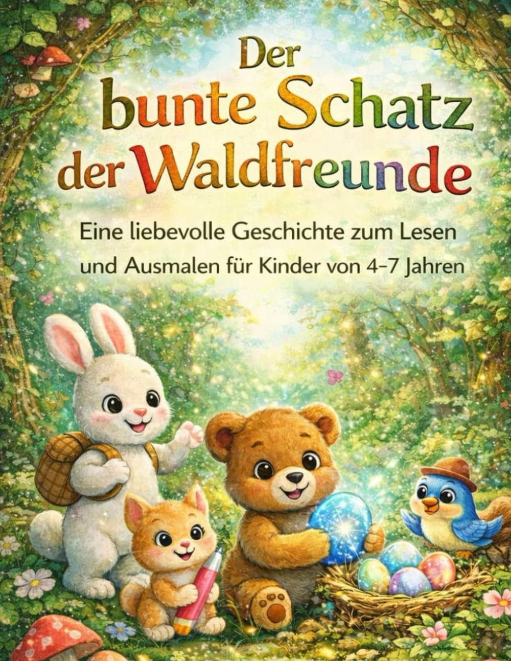 Der bunte Schatz der Waldfreunde: Eine liebevolle Vorlese- und Ausmalgeschichte über Freundschaft – für Kinder von 4–7 Jahren