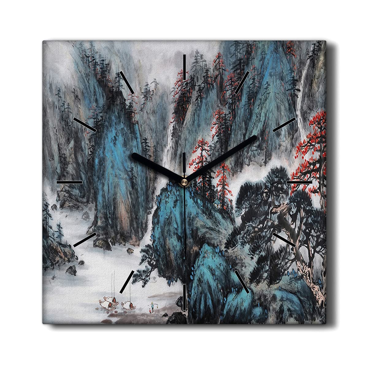 Horloge sur Toile 30x30cm salon horloge murale silencieuse nature